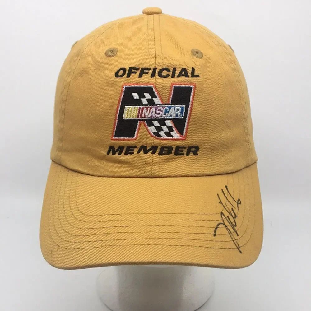 Official NASCAR Member signed autographed baseball cap hat 100% cotton